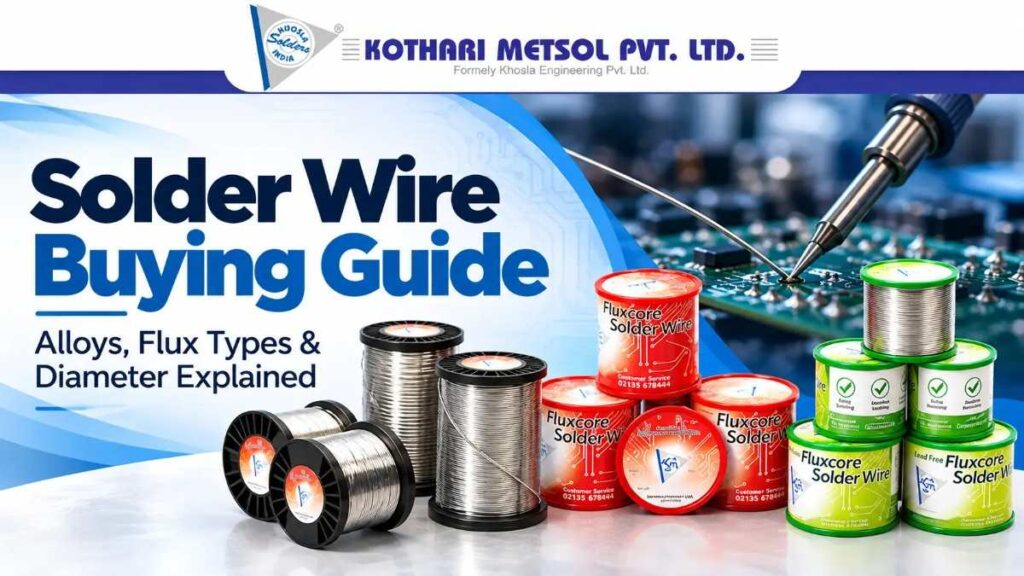 Solder wire buying guide showing solder wire spools and flux core solder wire